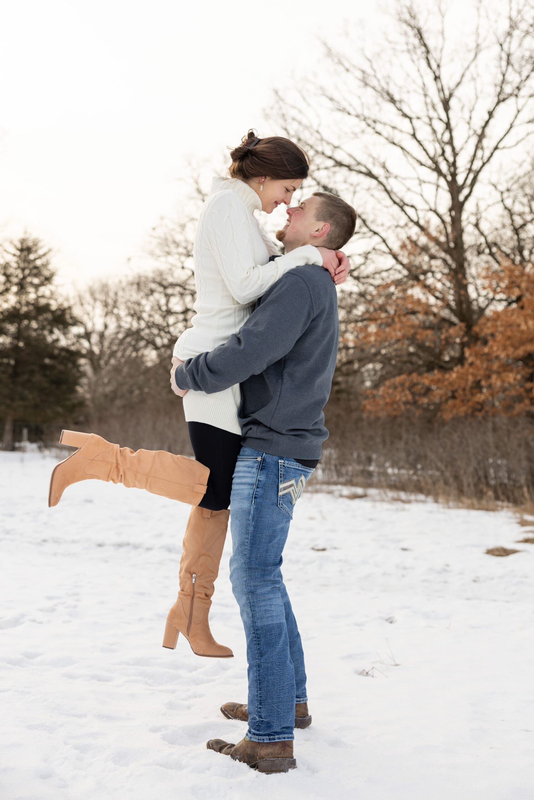 Winter Engagement Session in Rice